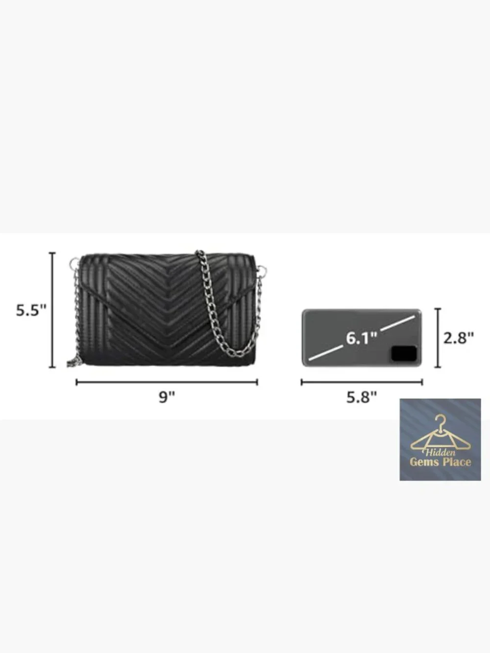 Small Quilted Leather Crossbody Bag with Chain Strap